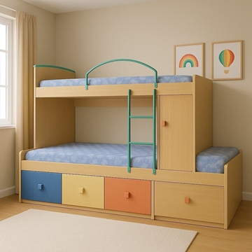 Cama compacta tipo barco con cajones - Imagen 1