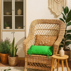 Silla de mimbre con ruedas - Imagen 1