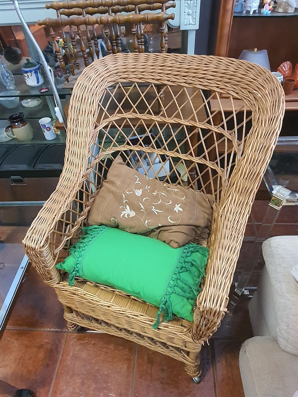 Silla de mimbre con ruedas - Imagen 4